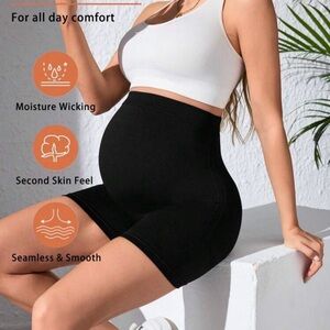 SHEIN Black High Waist Maternity Bike Shorts